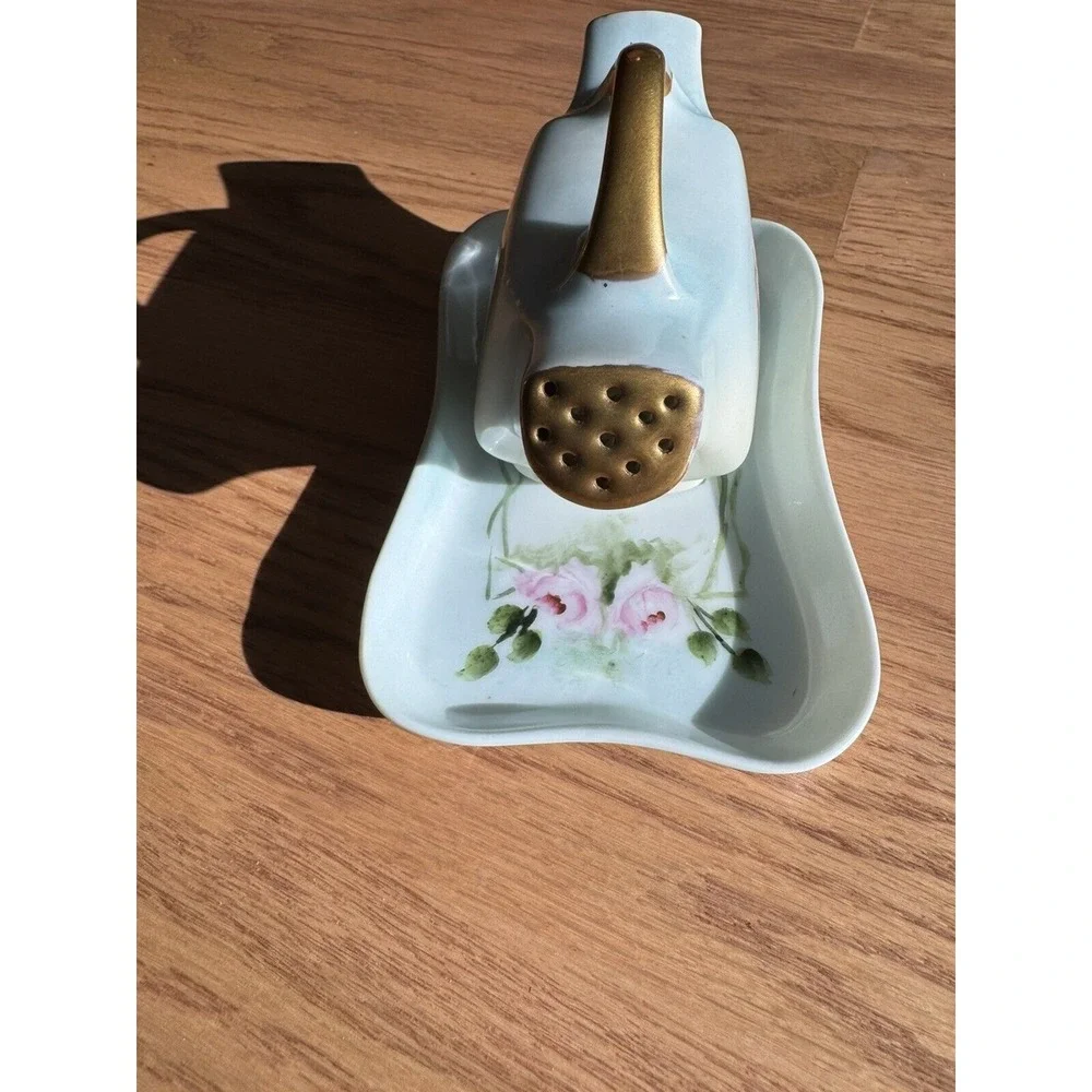 Vintage Heinrich & Co Selb Bavaria Salt‎ & Pepper Shakers W/Tray, Signed J Kach